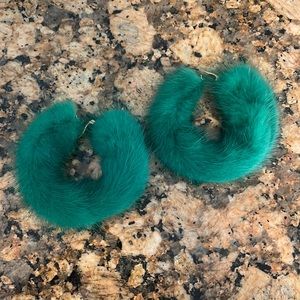 Mink hoop earrings